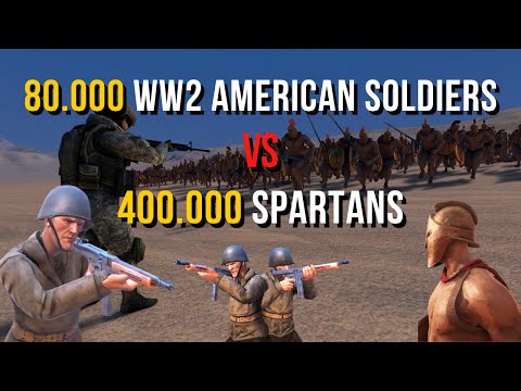 80.000 WW2 American Soldiers vs 400.000 Spartans - Ultimate Epic Battle Simulator 2 | UEBS 2