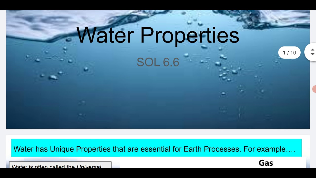 Water Properties PowerPoint Read Aloud