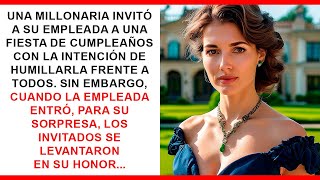 Una millonaria invitó a su empleada a humillarla, pero los invitados la honraron al verla llegar.