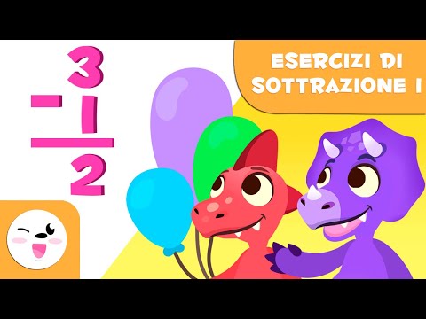 Esercizi di sottrazioni per bambini - Impara le sottrazioni con Dino - matematica per bambini
