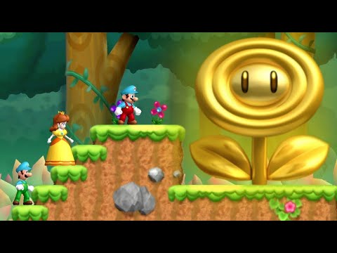 New Super Mario Bros. Wii - Find That Princess! - 3 Player Co-Op Walkthrough - World 5 - Part 1
