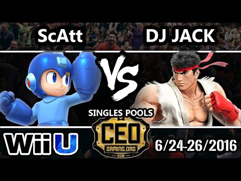 CEO 2016 Smash 4 - TGL| DJ Jack (Ryu) Vs. MVG | Scatt (Megaman) SSB4 Tournament - Smash Wii U