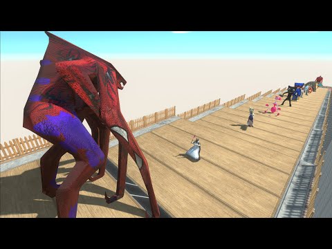 MUTO FEMALE T-REX SPIDERMAN DEATH FALL - Animal Revolt Battle Simulator