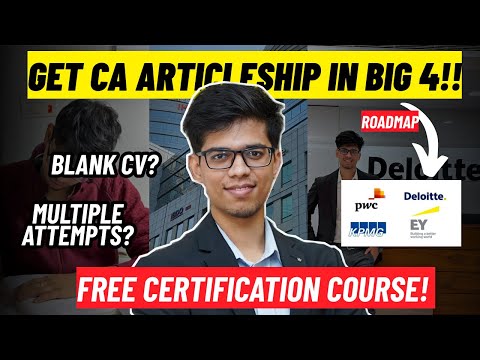 Multiple attempts?GET into BIG 4 EASILY😲How to apply for CA articleship in BIG 4🔥FREE certification