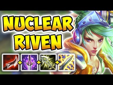 NUCLEAR ONE-SHOT RIVEN MID! FULL LETHALITY RIVEN IS BROKEN! (INSTANT 100-0 BURST) League of Legends
