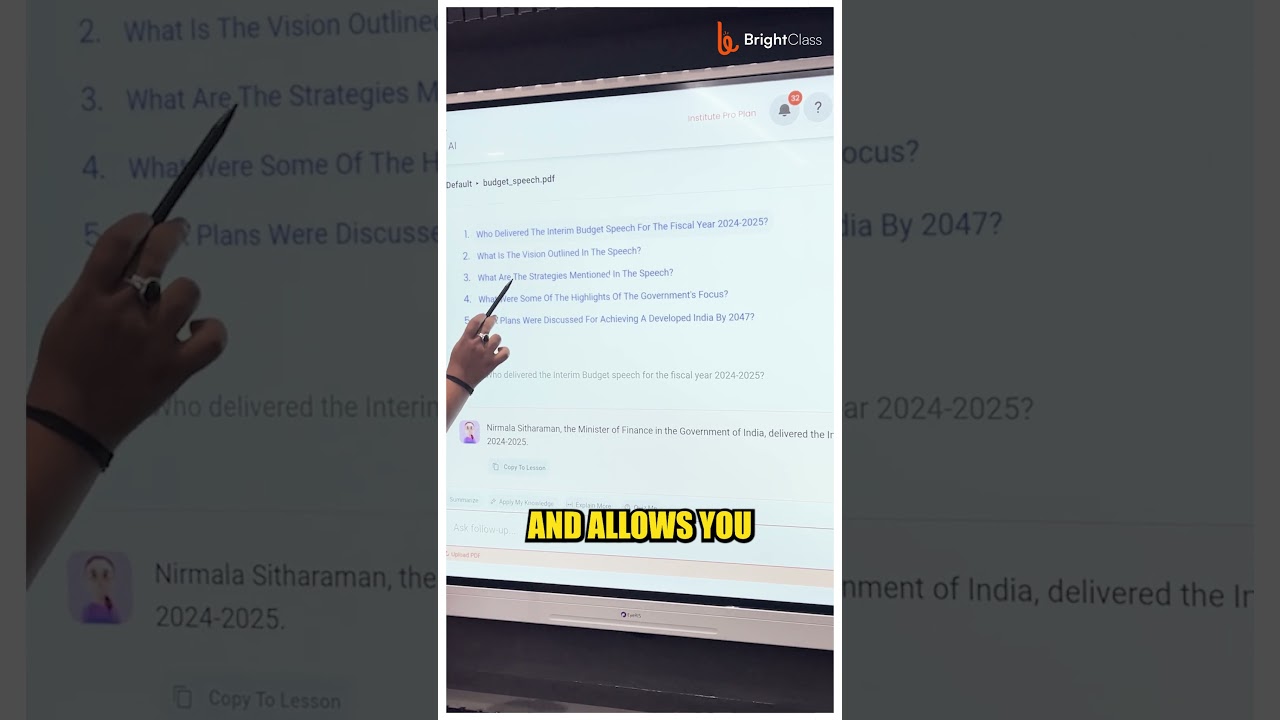 Now summarise a 100 pages PDF in 5 seconds for classroom notes | BrightClass #ailearning #ai