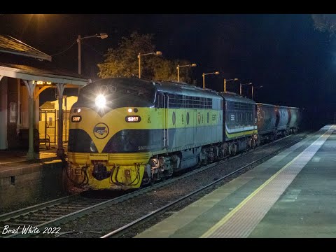 SSR S Classes in the night at Kangaroo Flat: S317 and S312 on 9098 Deniliquin grain- 9/1/22