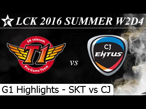 SKT vs CJ Game 1 Highlights - LCK Summer 2016 W2D4M5 SK Telecom T1 vs CJ Entus
