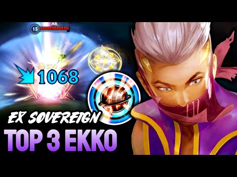WILD RIFT EKKO - TOP 3 EKKO GAMEPLAY - EX SOVEREIGN RANKED