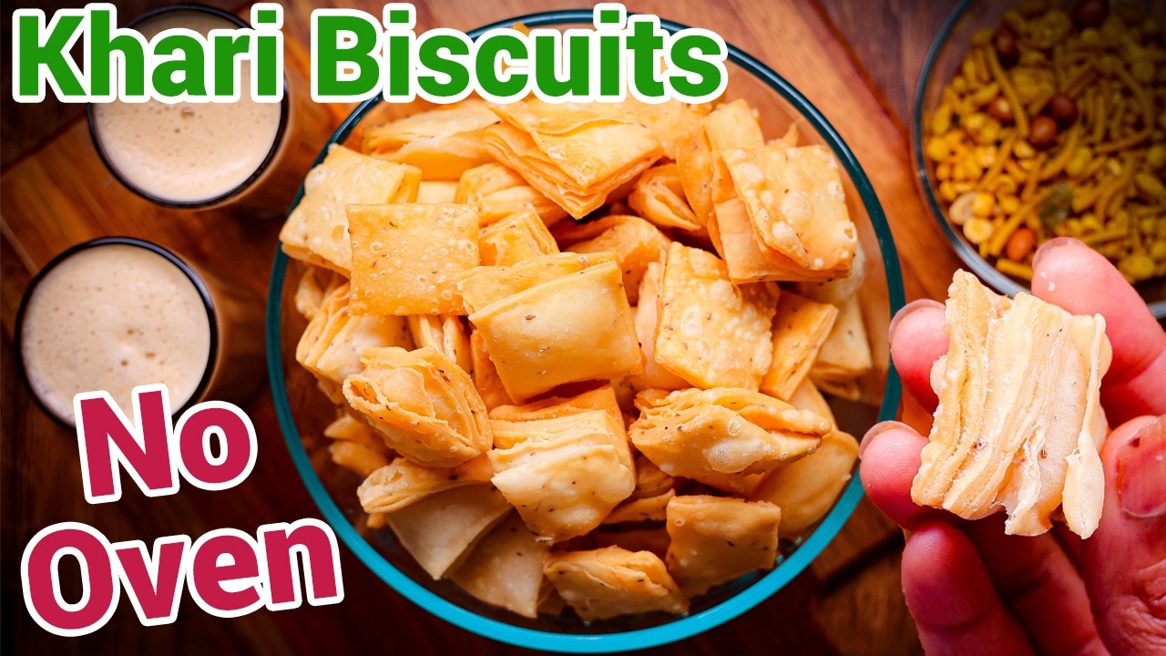 No Oven Khari Biscuits - Perfect Flaky Khari Biscuits at Home | Crispy & Crunchy Bakery Style Snack