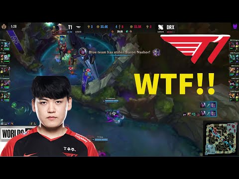 Casters reaction to Gumayusi stealing Baron in Game 5