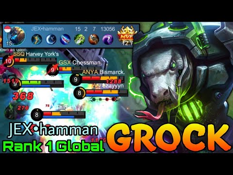 Real Monster Grock Full Damage Build - Top 1 Global Grock by JEX•hamman- Mobile Legends