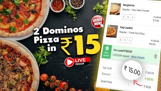 2 dominos pizza in ₹15🔥|Domino's pizza offer|swiggy loot offer by india waale|free food order online