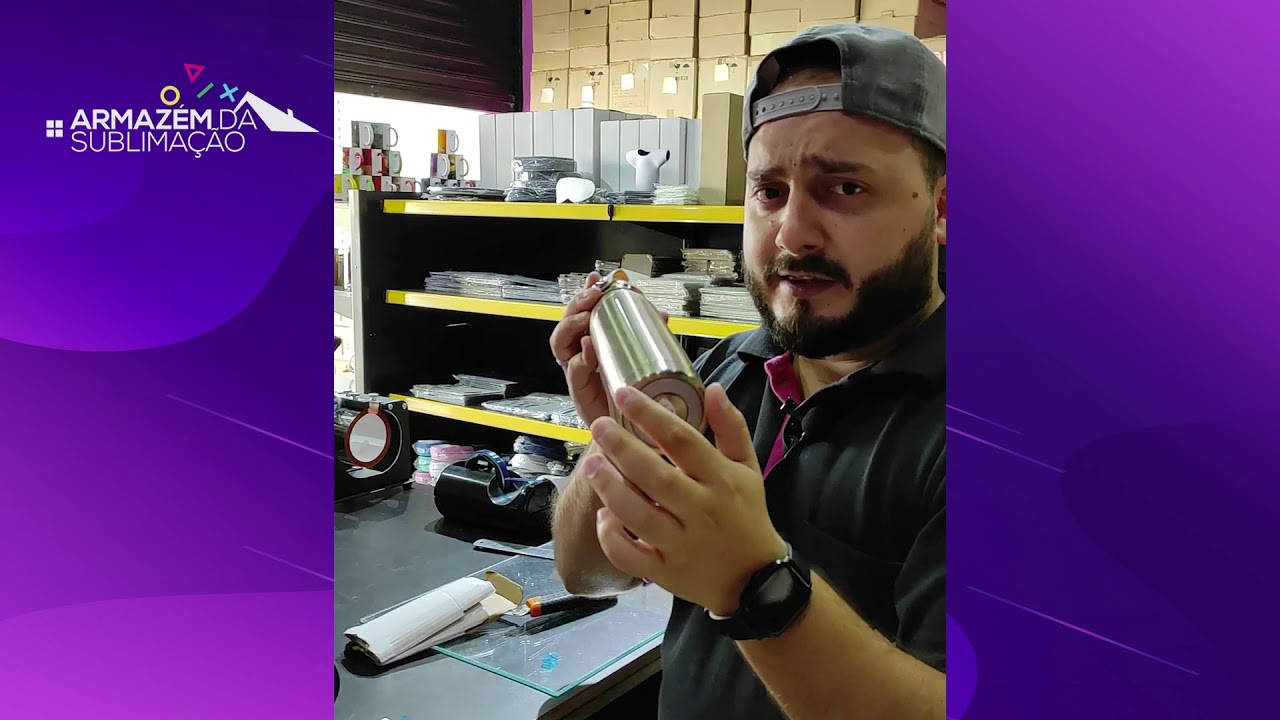 Personalizando Garrafinhas Térmicas na Prensa Cilíndrica Comum com Macete