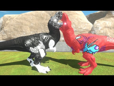 BLACK SPIDERMAN T-REX DEATH RUN - Animal Revolt Battle Simulator
