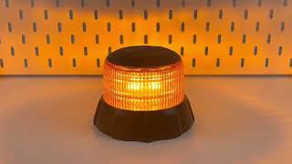 Robustní oranžový LED maják, černý hliník, 48W, ECE R65