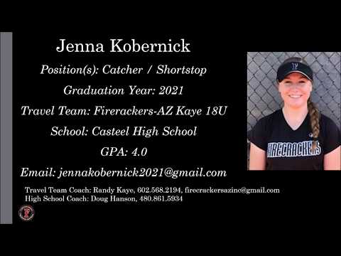 Jenna Kobernick Softball Skills Video - 2021 Catcher SS