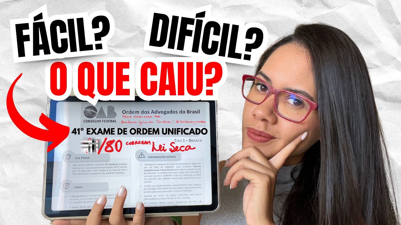 Minha opinião sobre a prova da OAB 41 | ANÁLISE COMPLETA + Bônus!