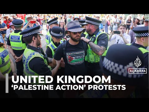 UK police arrest dozens at protests against Palestine Action ban