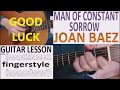 MAN OF CONSTANT SORROW - JOAN BAEZ fingerstyle GUITAR LESSON
