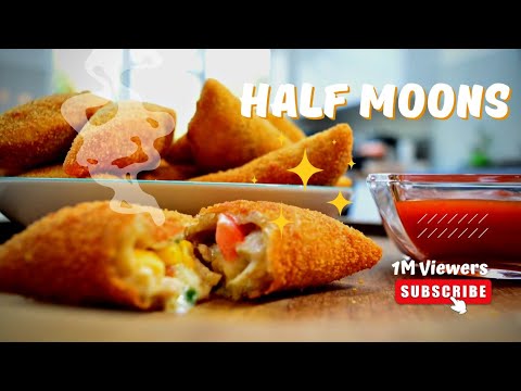 Creamy Chicken Half Moons Recipe| How To Make Half Moons with Bechamel Sauce