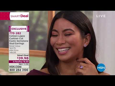 Colleen Lopez CushionCut Exotic Gemstone Stud Earrings