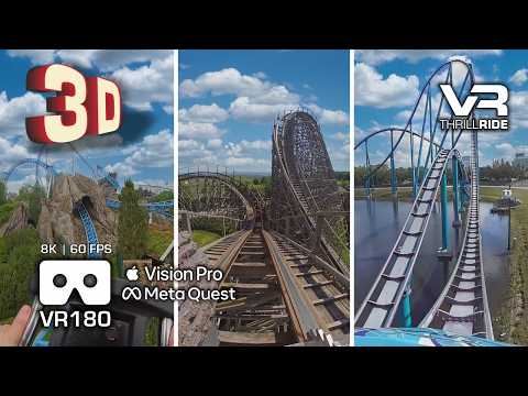 Top 3 Ultimate 8K VR180 Roller Coaster Experience in 3D - intense Onrides Epic VR Roller Coasters