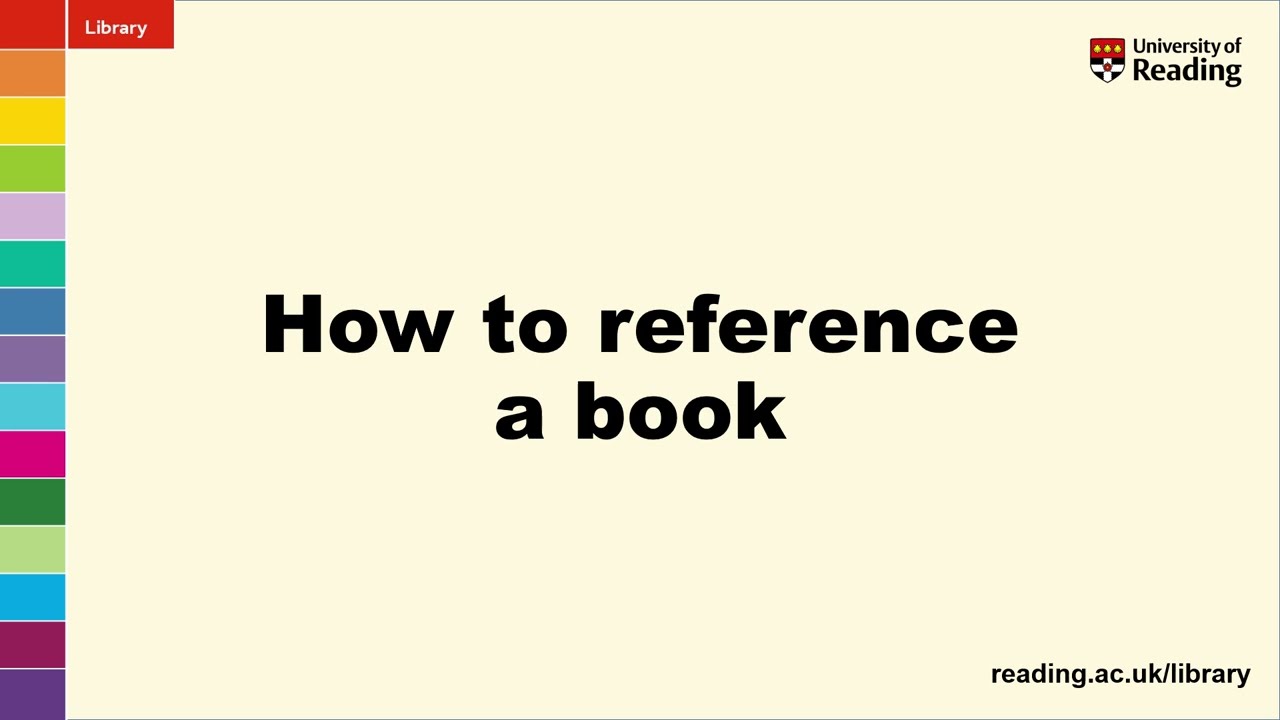 How to reference a book