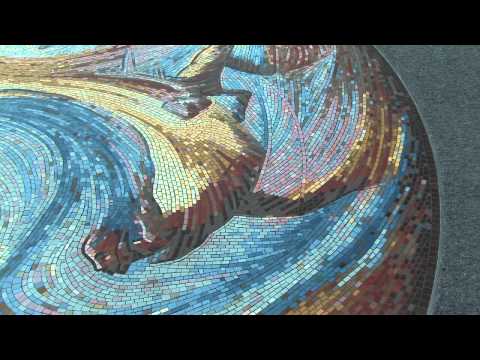 "River of Life"- public art by Gary Drostle at the UI Campus Recreation and Wellness Center