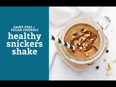 Healthy Snickers Shake (Dairy-Free + Vegan-Friendly)