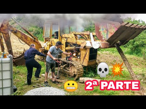 cold star. starting old excavator john deree 450