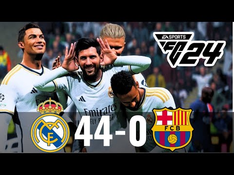 FC 24 PS5 Gameplay- Real Madrid 44-0 Barcelona -Ft, Messi , Ronaldo, Mbappe, Salah, Bellingham