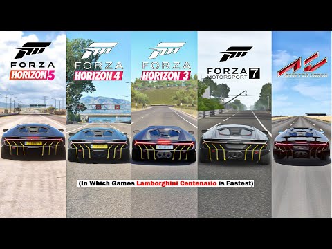 Lamborghini Centenario Comparison - Forza Horizon 5 Vs Horizon 4 Vs Horizon 3 Vs FM7 V Assetto Corsa