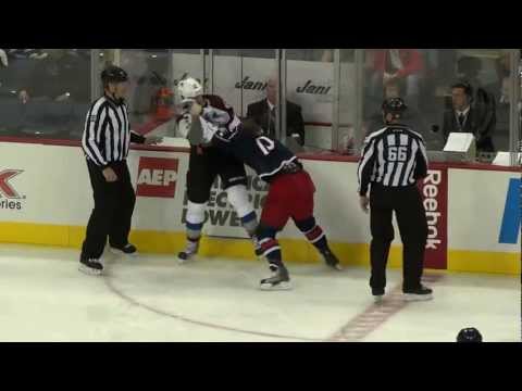 Derek Dorsett vs. Cody McLeod - Fight - 10/12/2011