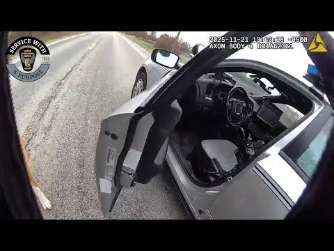 VIDEO: Ohio trooper helps rescue loose dog on roadway - YouTube