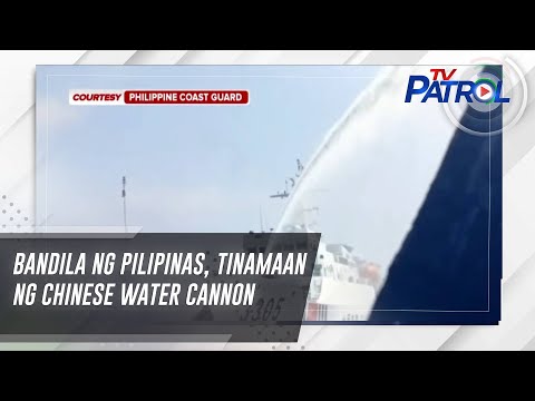 Bandila ng Pilipinas, tinamaan ng Chinese water cannon TV Patrol