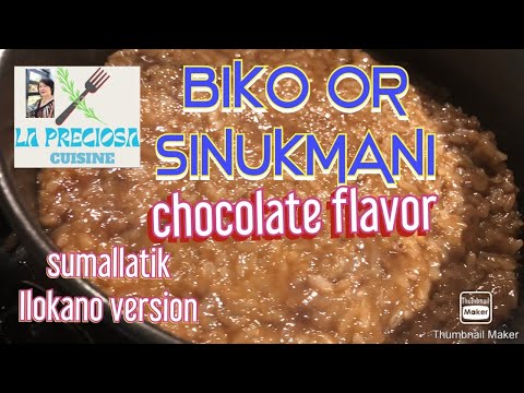 HOW TO COOK | BIKO OR SINUKMANI CHOCOLATE FLAVOURED | MALAGKIT RICE CAKE | SUMANLATIK SA ILOKOS