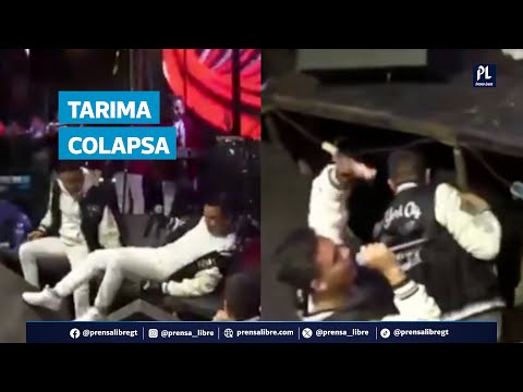 Tarima colapsa durante show del grupo Arrecife en Comalapa y artistas reaccionan con humor