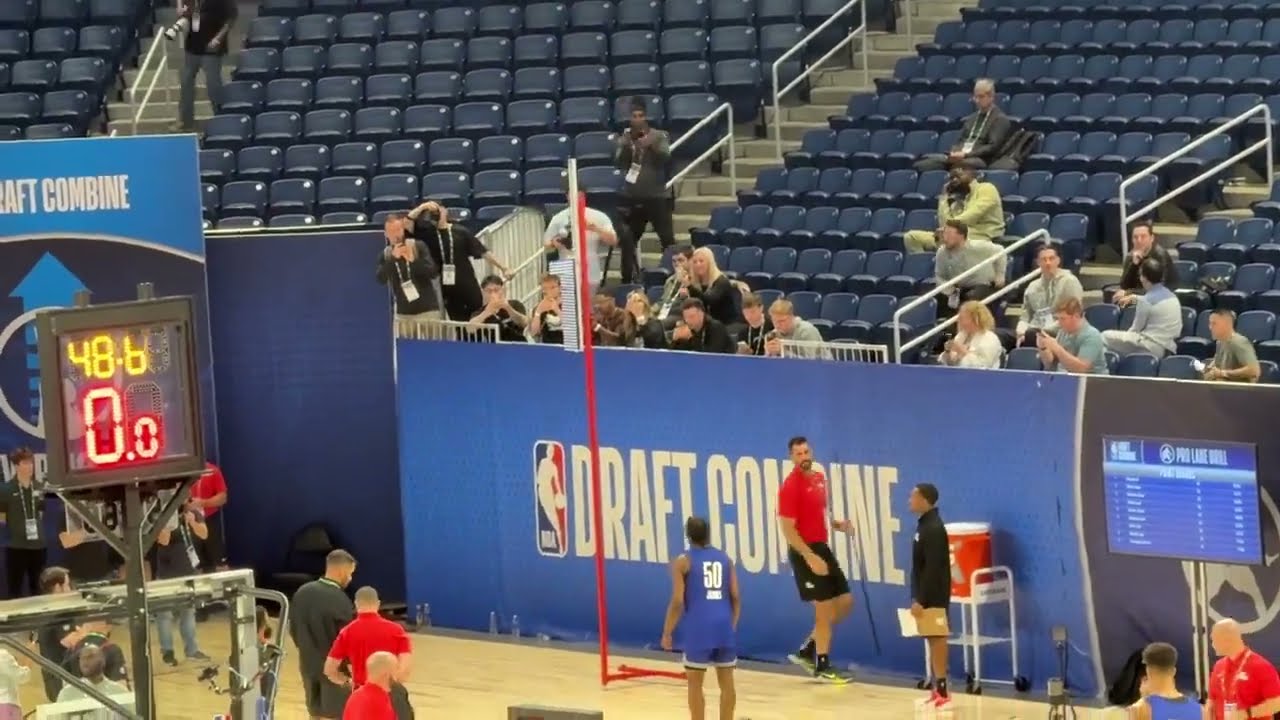Bronny James vertical jump attempt