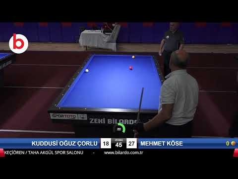 KUDDUSİ OĞUZ ÇORLU & MEHMET KÖSE Bilardo Maçı - 2019 TÜRKİYE KUPASI 2.ETAP ERKEKLER-2.ÖN ELEME