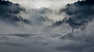 Blizzard and wolves howling sounds snowstorm in the forest black screen 10 hours for sleep