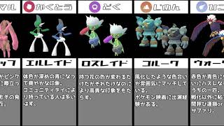 タイプ別美しすぎる色違いポケモン【比較】