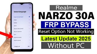 Download lagu Realme NARZO 30A : Google Account/ FRP Bypass - Reset Option Not Working - (Without Pc) 2025 mp3 Download lagu Realme NARZO 30A : Google Account/ FRP Bypass - Reset Option Not Working - (Without Pc) 2025 mp3