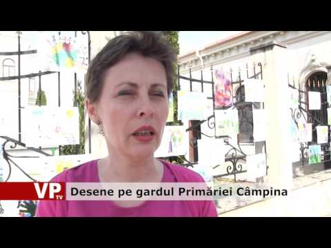 Desene pe gardul Primăriei Câmpina