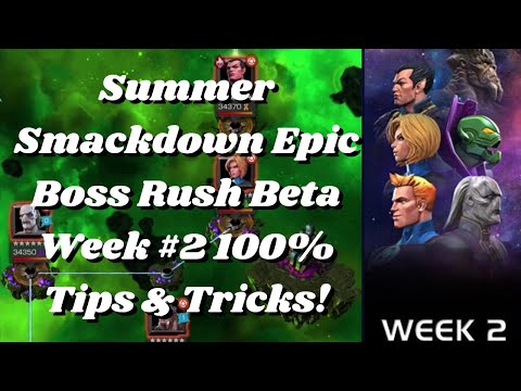 Summer Smackdown Epic Boss Rush Beta Week #2 100% Tips & Tricks! - Marvel Contest of Champions