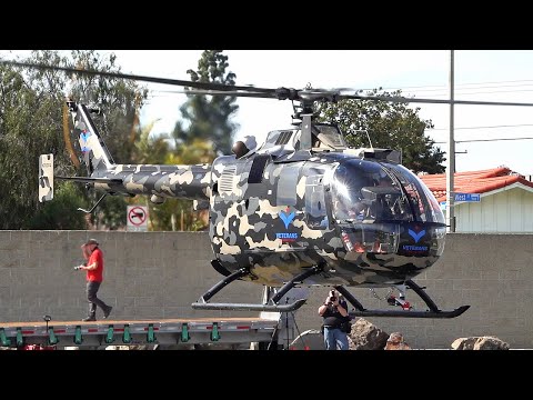 Stunning MBB BO-105 helicopter landing HAI Heli-Expo 2024