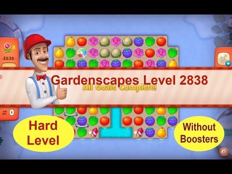 Gardenscapes Level 2838 - [13 moves] [2021] [HD] solution of Level 2838 Gardenscapes [No Boosters]