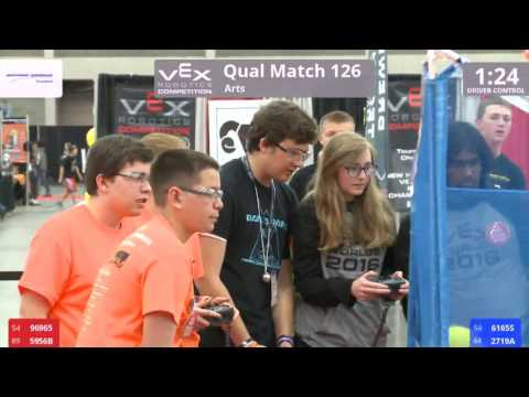 VEX Worlds 2016 - VRC High School - Arts - Qual 126 (96965 5956B) 128 vs 225 (6165S 2719A)