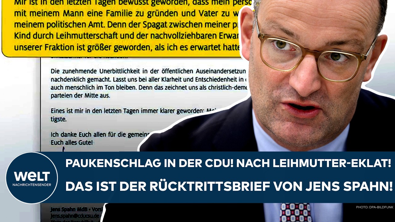 DEUTSCHLAND: Paukenschlag in der CDU! Nach Eklat! Das ist der Rücktrittsbrief von Jens Spahn!