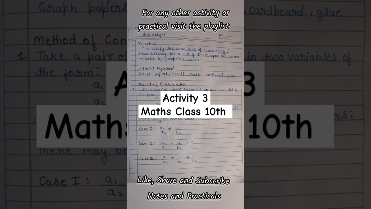 Class 10 Maths Lab Activity 3 Solution// Maths Lab Practical Class 10// #mathsactivity  #maths